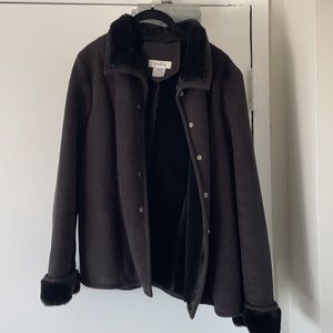 Nine West Suede Fur Coat